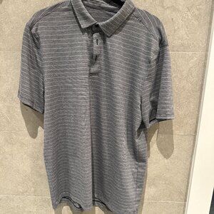 Lululemon Evolution Polo  - Striped Grey Size L